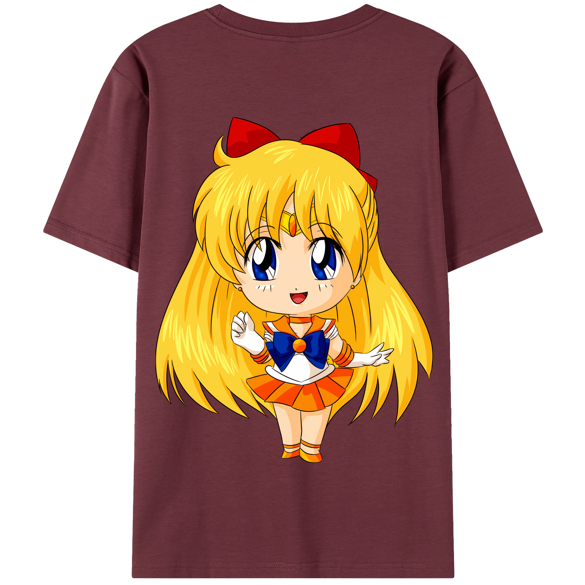 （画像用） 美少女戦士セーラームーン 愛野 美奈子 あいの みなこ Sailor Moon Aino Minako 綿100％半袖Tシャツ（背面プリント）
